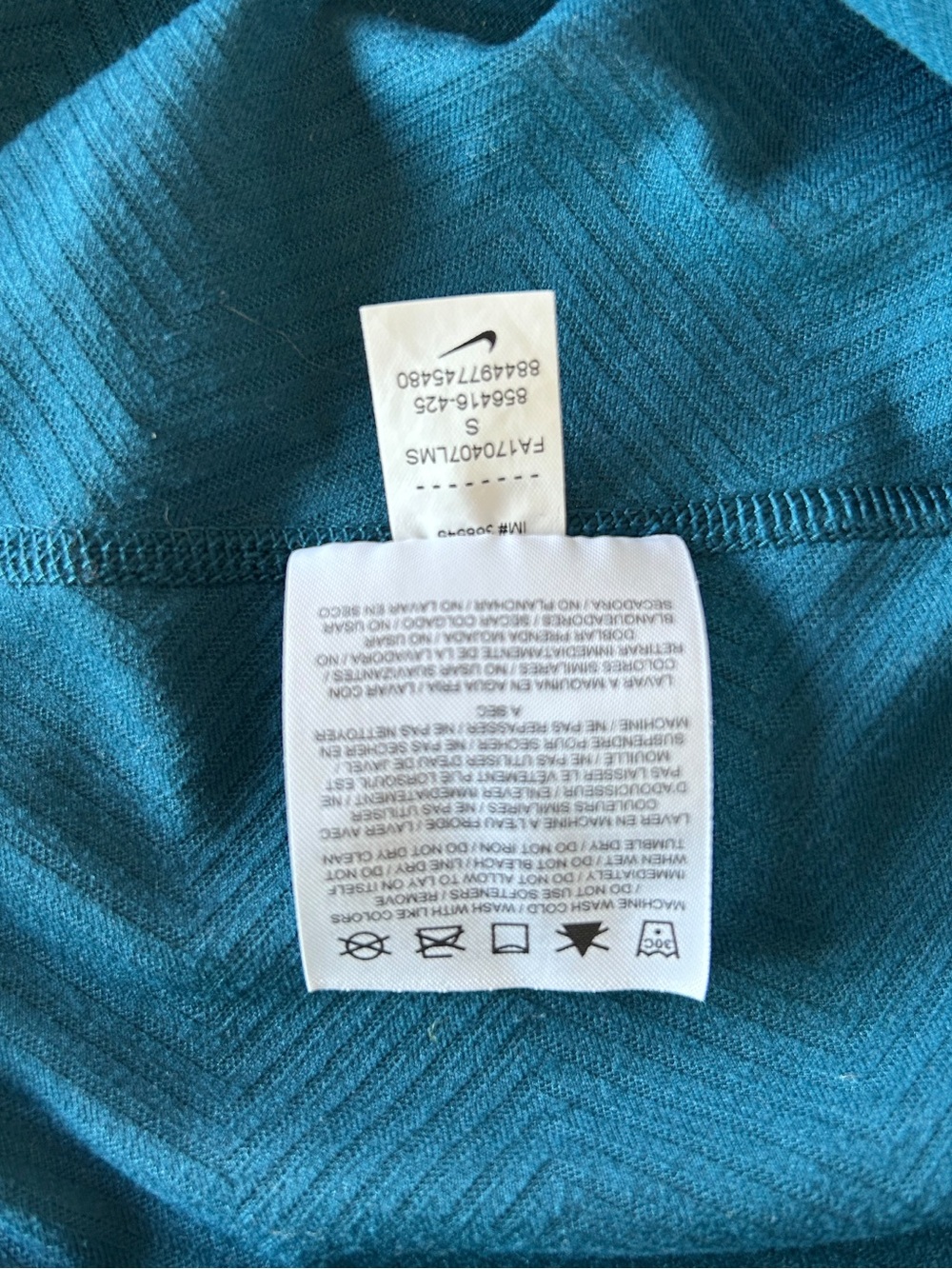 Nike Pro Dri-FIT Teal Training Set Quarter Zip Top & Leggings XS/S - Picture 9 of 11